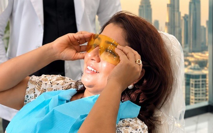 Rupa Jha in the treatment chair at White Swan Dental Clinic